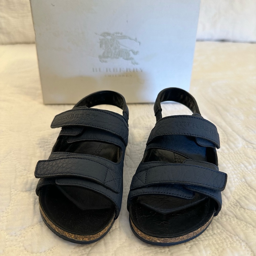 Burberry Children’s Rango Blue Leather Sandals